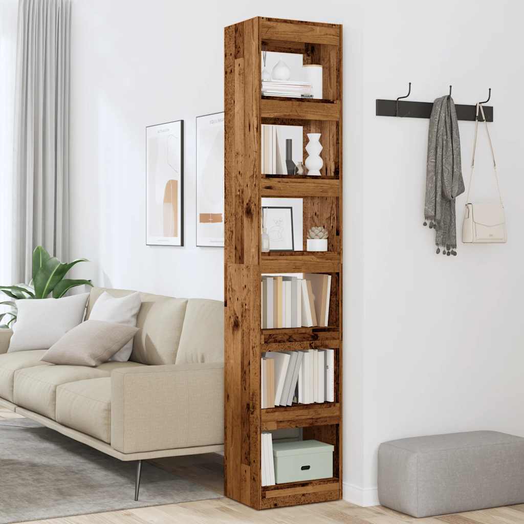 vidaXL Bibliothèque/séparateur de pièce aspect bois de récupération 40x30x198 cm