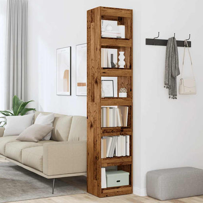 vidaXL Bibliothèque/séparateur de pièce aspect bois de récupération 40x30x198 cm