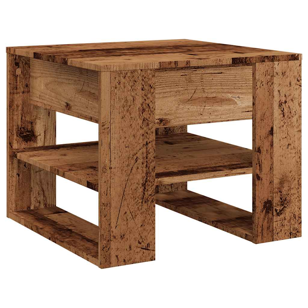 vidaXL Table basse aspect bois de récupération 55,5x55x45 cm Bois d'ingénierie