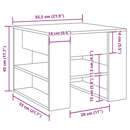 vidaXL Table basse aspect bois de récupération 55,5x55x45 cm Bois d'ingénierie