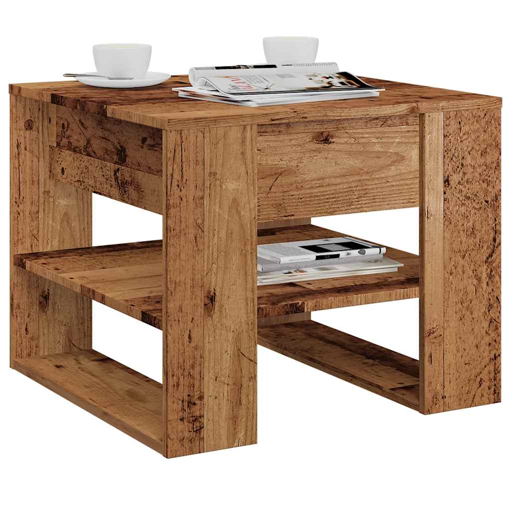 vidaXL Table basse aspect bois de récupération 55,5x55x45 cm Bois d'ingénierie