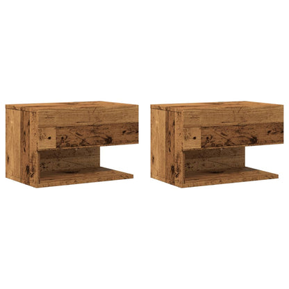 vidaXL Tables de chevet murales 2 pcs aspect bois de récupération