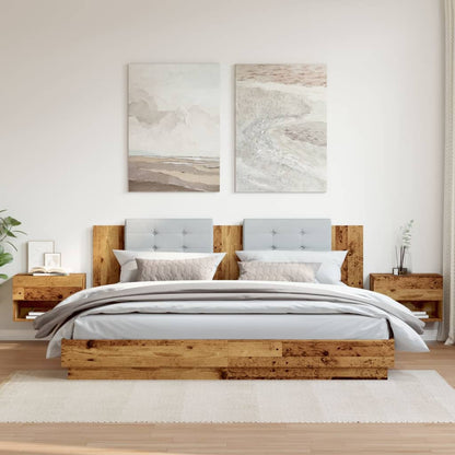 vidaXL Tables de chevet murales 2 pcs aspect bois de récupération
