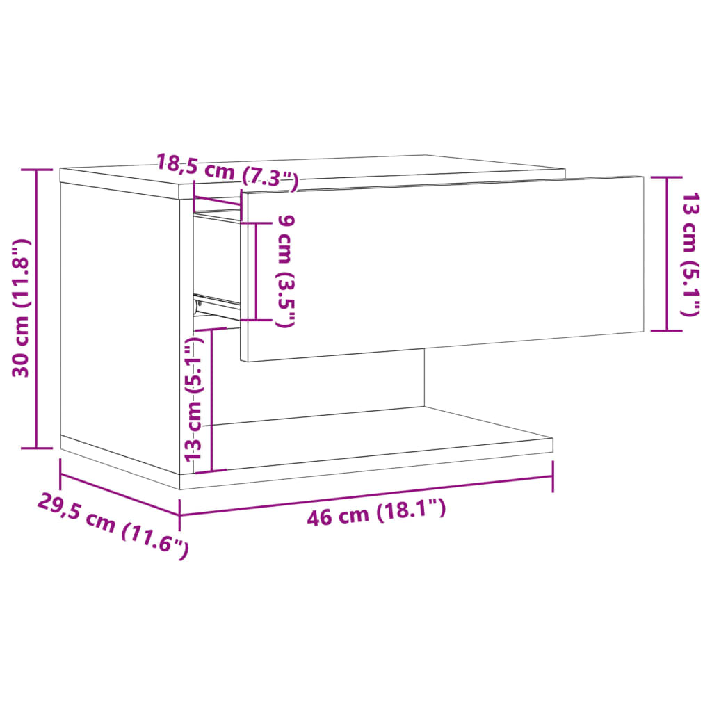 vidaXL Tables de chevet murales 2 pcs aspect bois de récupération