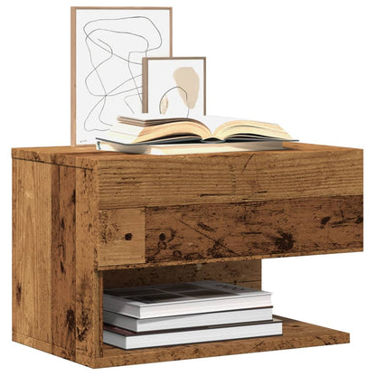 vidaXL Tables de chevet murales 2 pcs aspect bois de récupération