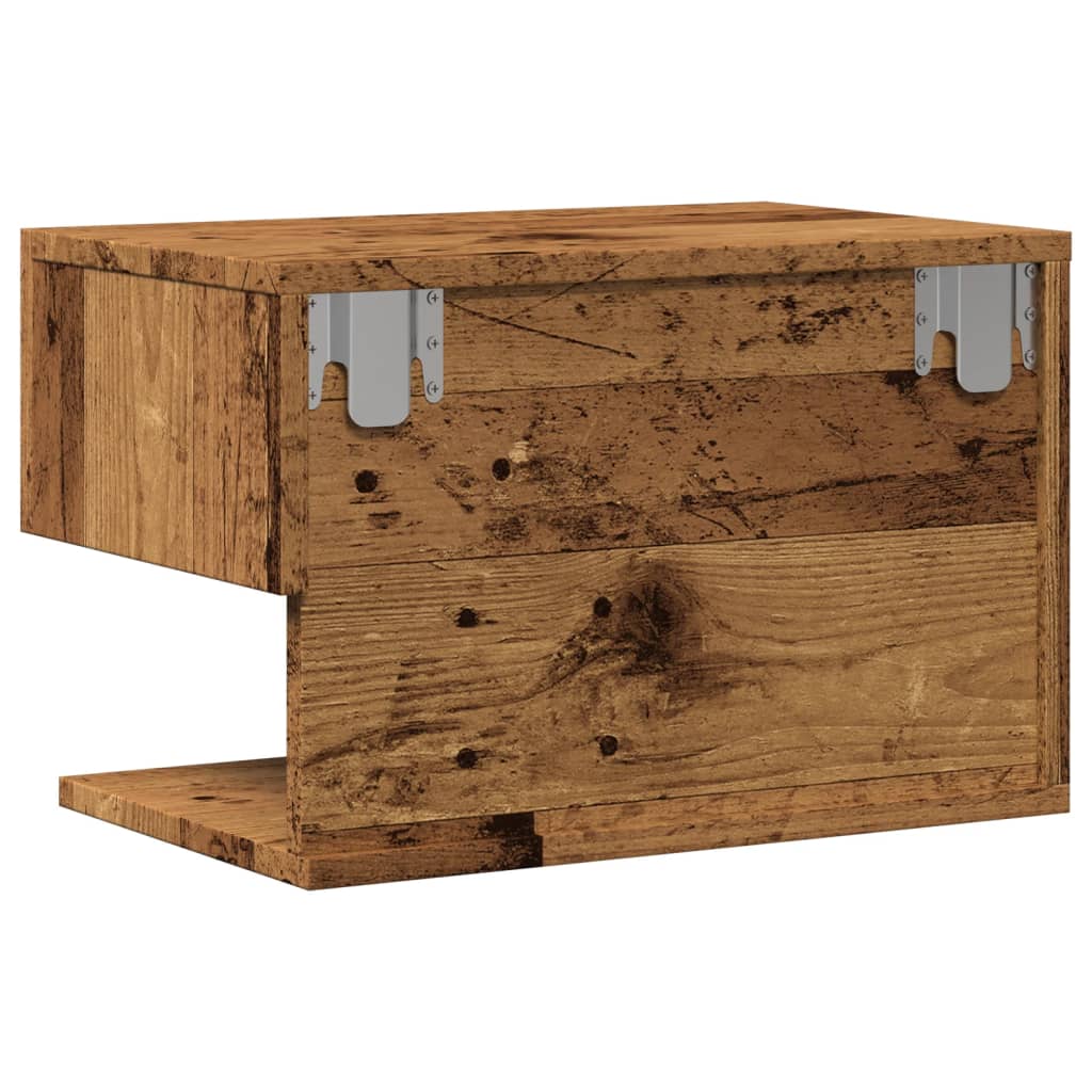 vidaXL Tables de chevet murales 2 pcs aspect bois de récupération