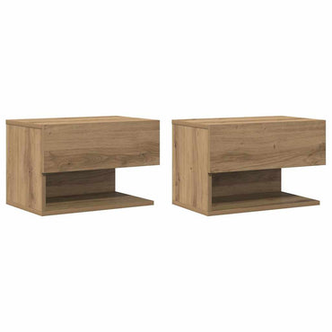 vidaXL Tables de chevet murales 2 pcs Chêne artisan