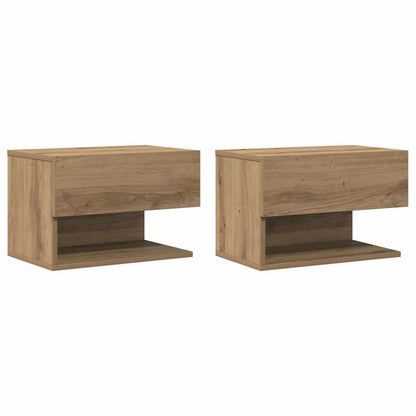 vidaXL Tables de chevet murales 2 pcs Chêne artisan