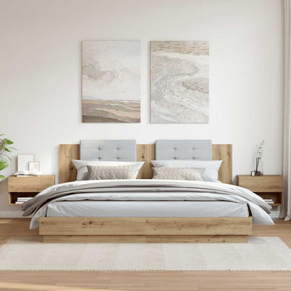 vidaXL Tables de chevet murales 2 pcs Chêne artisan