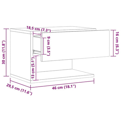 vidaXL Tables de chevet murales 2 pcs Chêne artisan