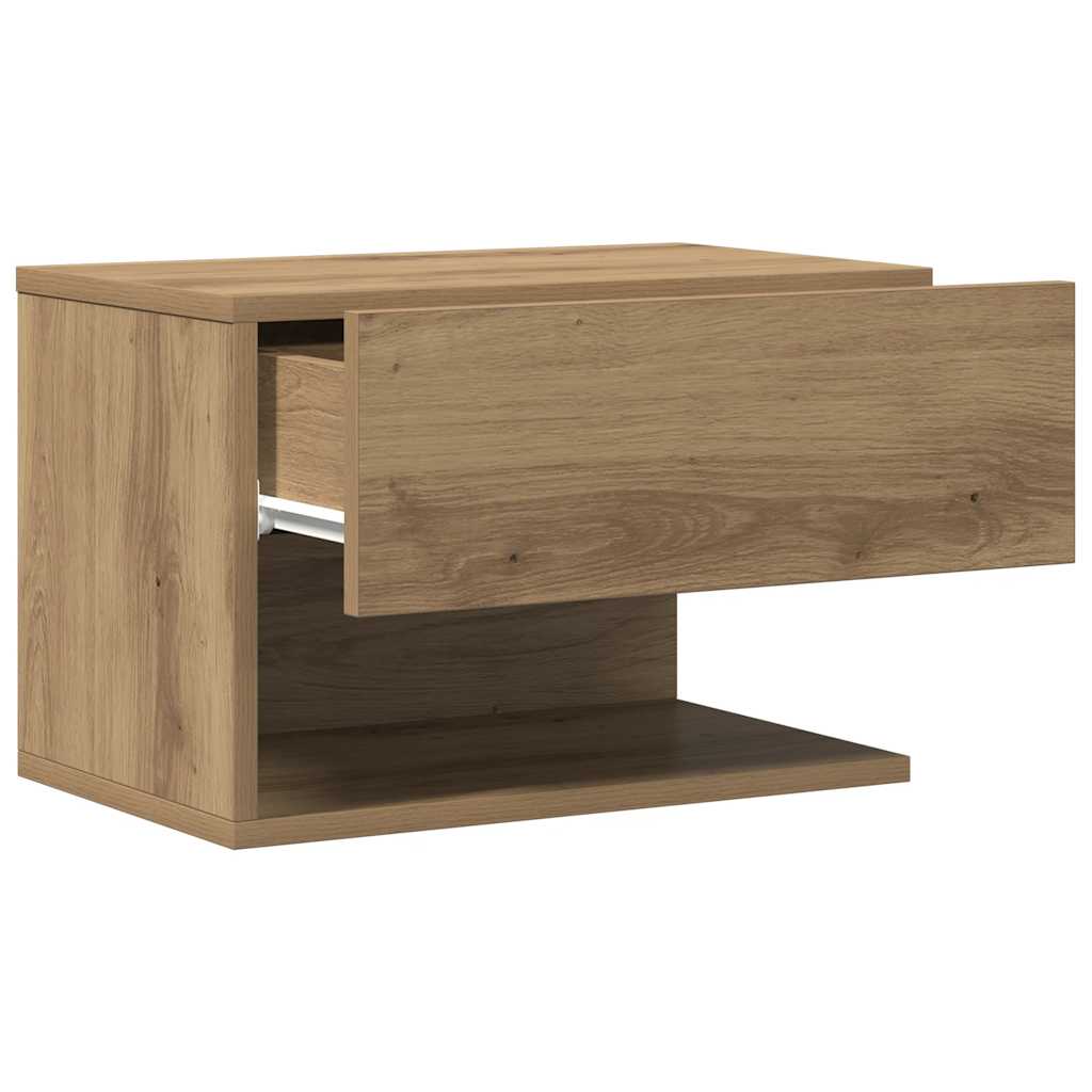 vidaXL Tables de chevet murales 2 pcs Chêne artisan
