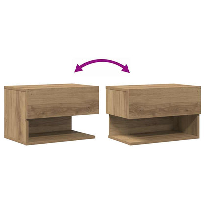 vidaXL Tables de chevet murales 2 pcs Chêne artisan