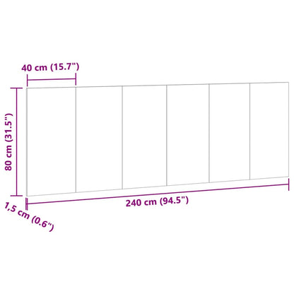 vidaXL Kopfteil Wandmontage Artisan-Eiche 240x1,5x80 cm Holzwerkstoff