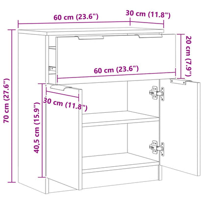 Sideboard Artisan-Eiche 60x30x70 cm Holzwerkstoff