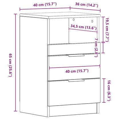 vidaXL Table de chevet aspect bois recyclé 40x36x65 cm Bois d'ingénierie