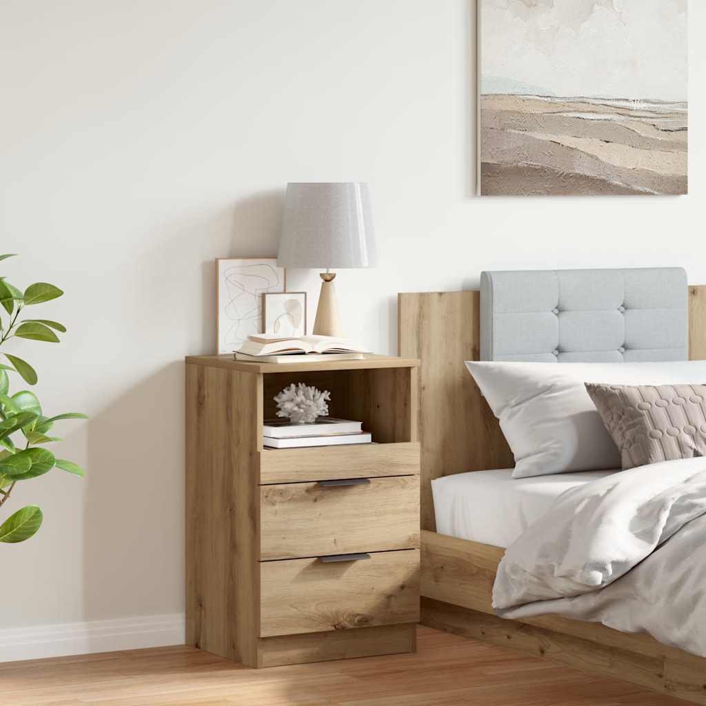 vidaXL Table de chevet chêne artisan 40x36x65 cm bois d'ingénierie