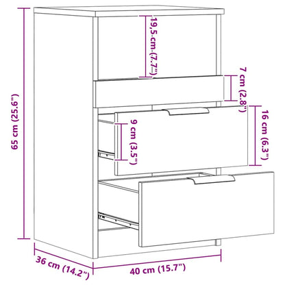 vidaXL Table de chevet chêne artisan 40x36x65 cm bois d'ingénierie