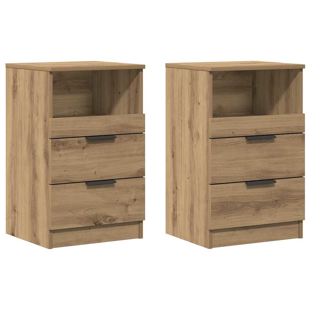 vidaXL Tables de chevet 2 pcs Chêne artisanal 40x36x65 cm Bois d'ingénierie