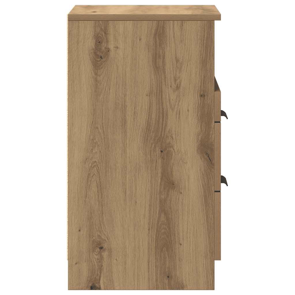 vidaXL Tables de chevet 2 pcs Chêne artisanal 40x36x65 cm Bois d'ingénierie