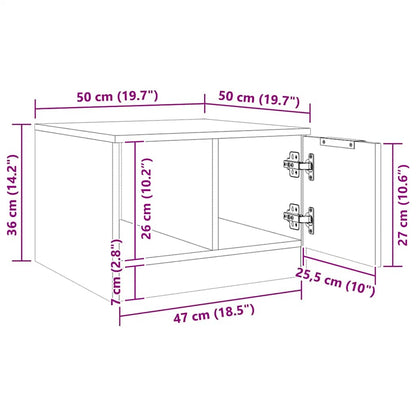 vidaXL Couchtisch Artisan-Eiche 50x50x36 cm Holzwerkstoff