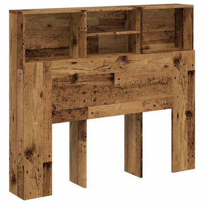 vidaXL Bett-Kopfteil mit Ablagen Altholz-Optik 120x19x103,5 cm