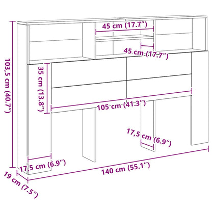 Kopfteil mit Stauraum Artisan-Eiche 160x19x103,5 cm