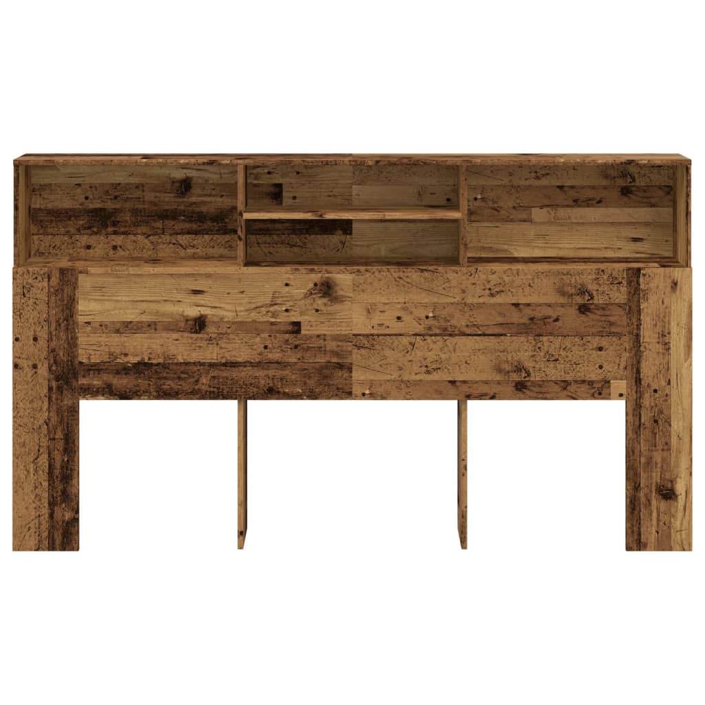 vidaXL Kopfteil mit Stauraum Altholz-Optik 180x19x103,5 cm
