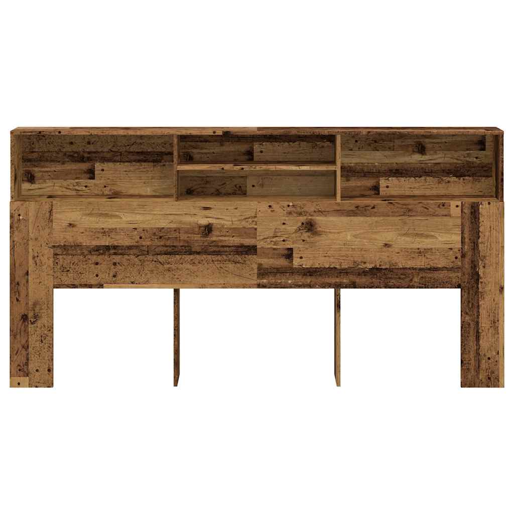 vidaXL Bett-Kopfteil mit Ablagen Altholz-Optik 200x19x103,5 cm