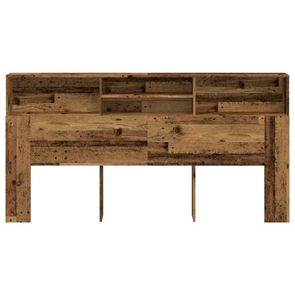vidaXL Bett-Kopfteil mit Ablagen Altholz-Optik 200x19x103,5 cm