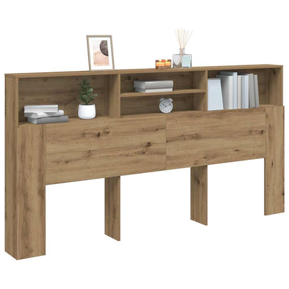 vidaXL Bett-Kopfteil mit Ablagen Artisan-Eiche 200x19x103,5 cm