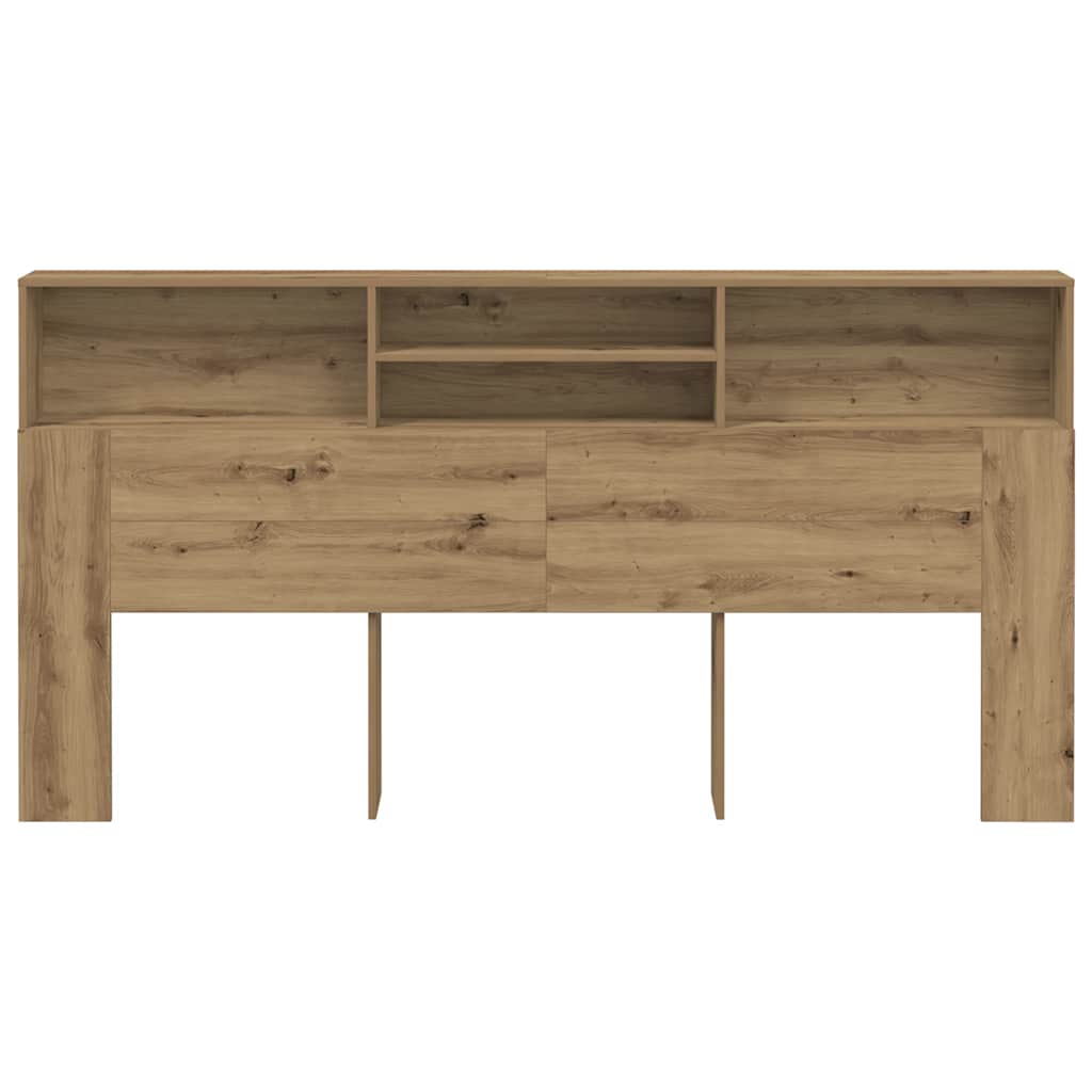 vidaXL Bett-Kopfteil mit Ablagen Artisan-Eiche 200x19x103,5 cm