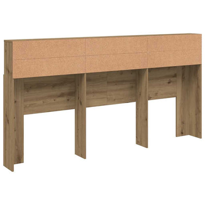 vidaXL Bett-Kopfteil mit Ablagen Artisan-Eiche 200x19x103,5 cm
