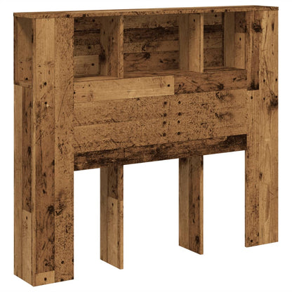 vidaXL Kopfteil mit Ablagen Altholz-Optik 120x19x104,5cm Holzwerkstoff