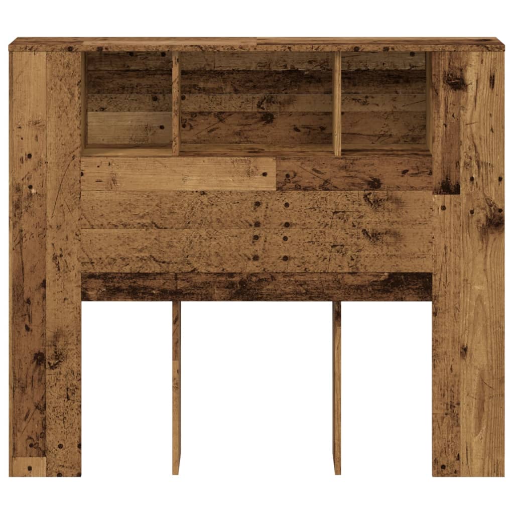 vidaXL Kopfteil mit Ablagen Altholz-Optik 120x19x104,5cm Holzwerkstoff