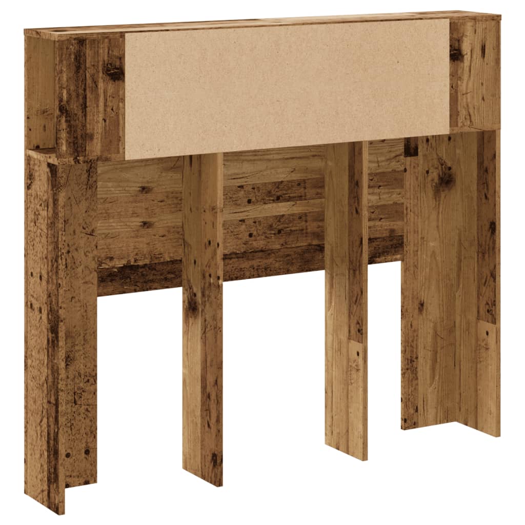 vidaXL Kopfteil mit Ablagen Altholz-Optik 120x19x104,5cm Holzwerkstoff