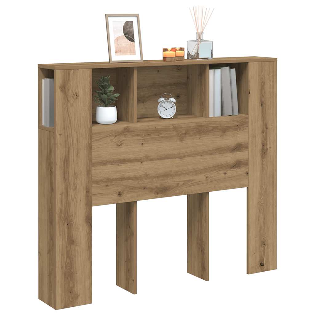 vidaXL Kopfteil mit Ablagen Artisan-Eiche 120x19x104,5cm Holzwerkstoff