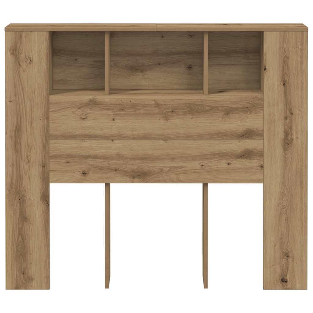 vidaXL Kopfteil mit Ablagen Artisan-Eiche 120x19x104,5cm Holzwerkstoff