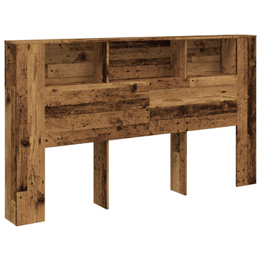 vidaXL Kopfteil mit Ablagen Altholz-Optik 180x18,5x102,5 cm