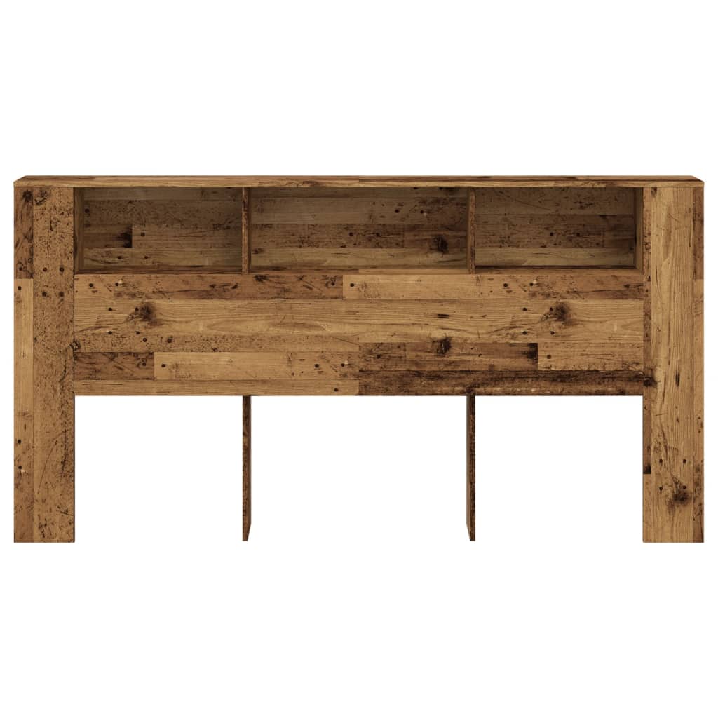 vidaXL Bett-Kopfteil mit Ablagen Altholz-Optik 200x18,5x102,5 cm
