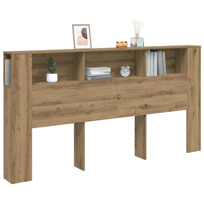 vidaXL Bett-Kopfteil mit Ablagen Artisan-Eiche 200x18,5x102,5 cm