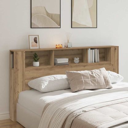 vidaXL Bett-Kopfteil mit Ablagen Artisan-Eiche 200x18,5x102,5 cm