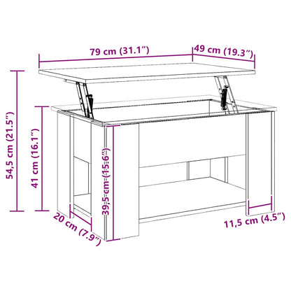 vidaXL Couchtisch Artisan-Eiche 79x49x41 cm Holzwerkstoff