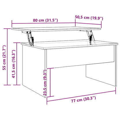 Couchtisch Artisan-Eiche 80x50,5x41,5 cm Holzwerkstoff
