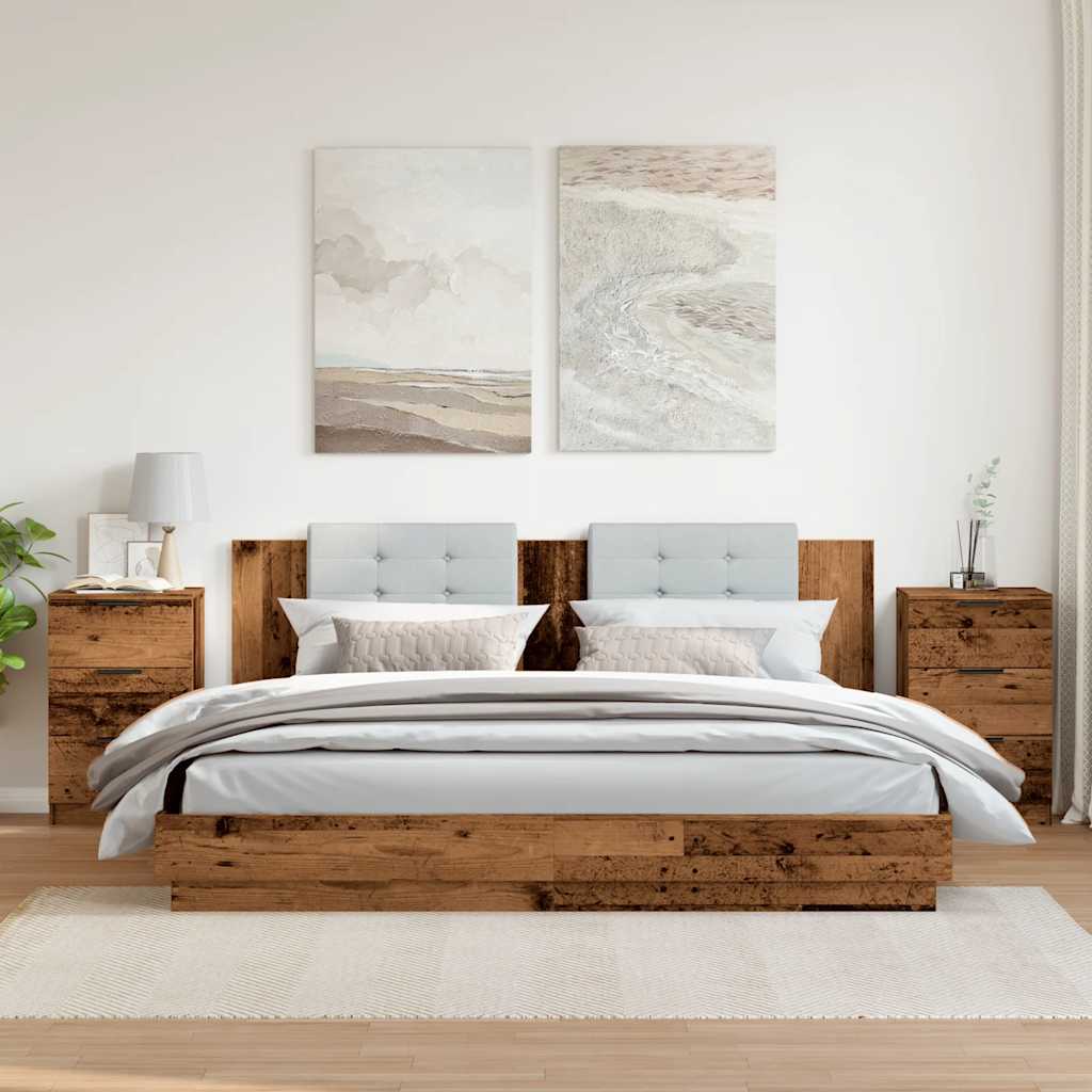 vidaXL Tables de chevet 2 pcs Aspect bois de récupération 40x36x65 cm Bois d'ingénierie