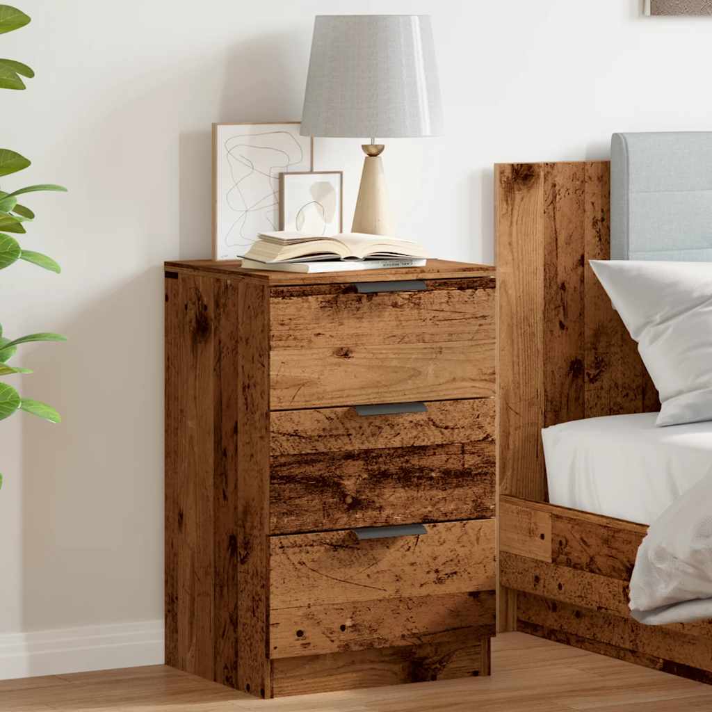 vidaXL Tables de chevet 2 pcs Aspect bois de récupération 40x36x65 cm Bois d'ingénierie