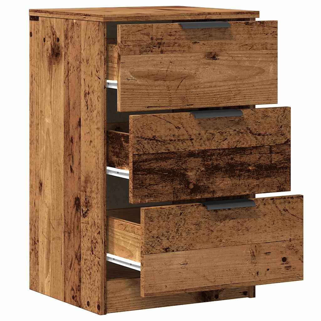 vidaXL Tables de chevet 2 pcs Aspect bois de récupération 40x36x65 cm Bois d'ingénierie
