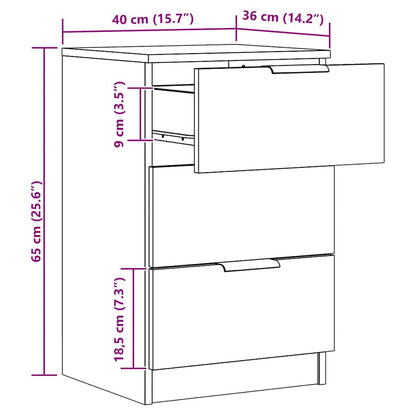 vidaXL Tables de chevet 2 pcs Chêne artisanal 40x36x65 cm Bois d'ingénierie