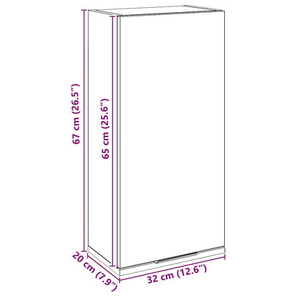 vidaXL Wand-Badschrank Artisan-Eiche 32x20x67 cm