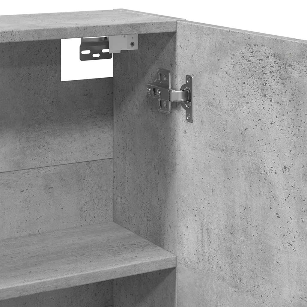 vidaXL Bad-Spiegelschrank Betongrau 64x20x66,5 cm Holzwerkstoff