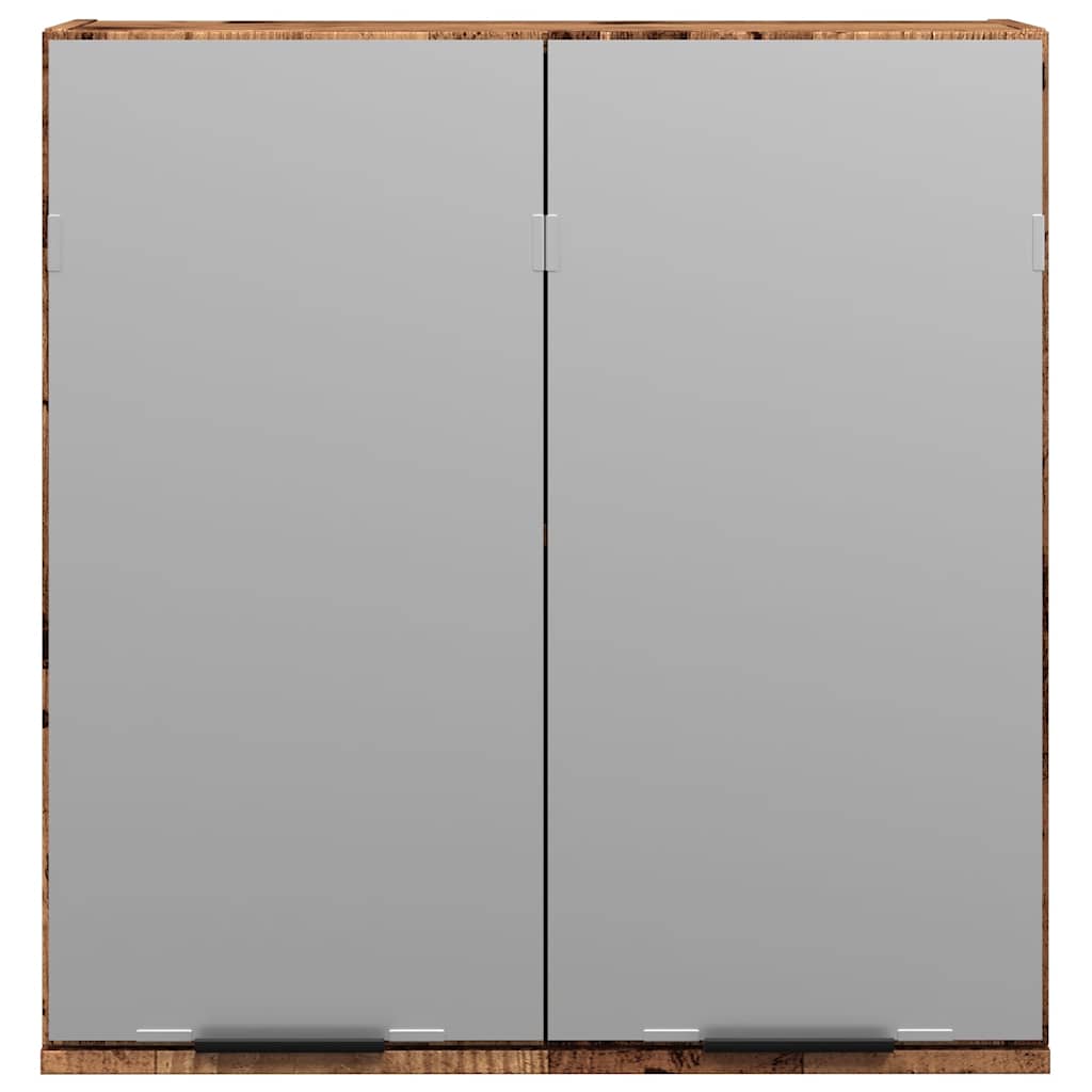 vidaXL Bad-Spiegelschrank Altholz-Optik 64x20x66,5 cm Holzwerkstoff